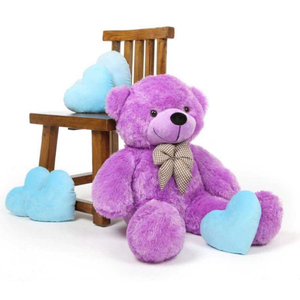 Purple 3.5 Feet Bow Teddy Bear